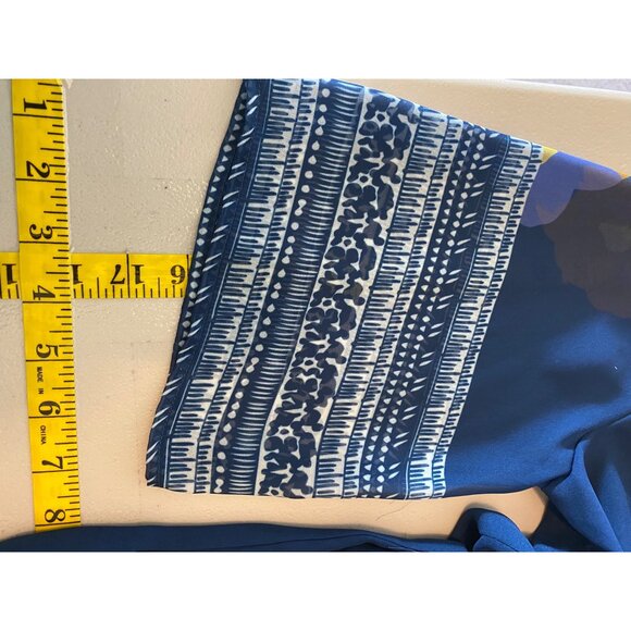 Soft Surroundings Blue Floral Print Dress Sheer Overlay 3/4 Sleeves Medium - Picture 13 of 13
